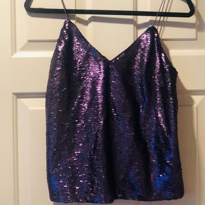 Purple sequin tank top